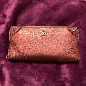 Coach Metallic Cherry Mickie Accordion Zip Wallet